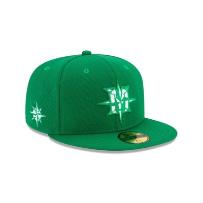 Green Seattle Mariners Hat - New Era MLB St Patricks Day 59FIFTY Fitted Caps USA9724810